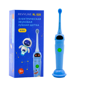 Звуковая щетка для детей Revyline RL 020 в голубом дизайне и с наклейками - Изображение #1, Объявление #1736969